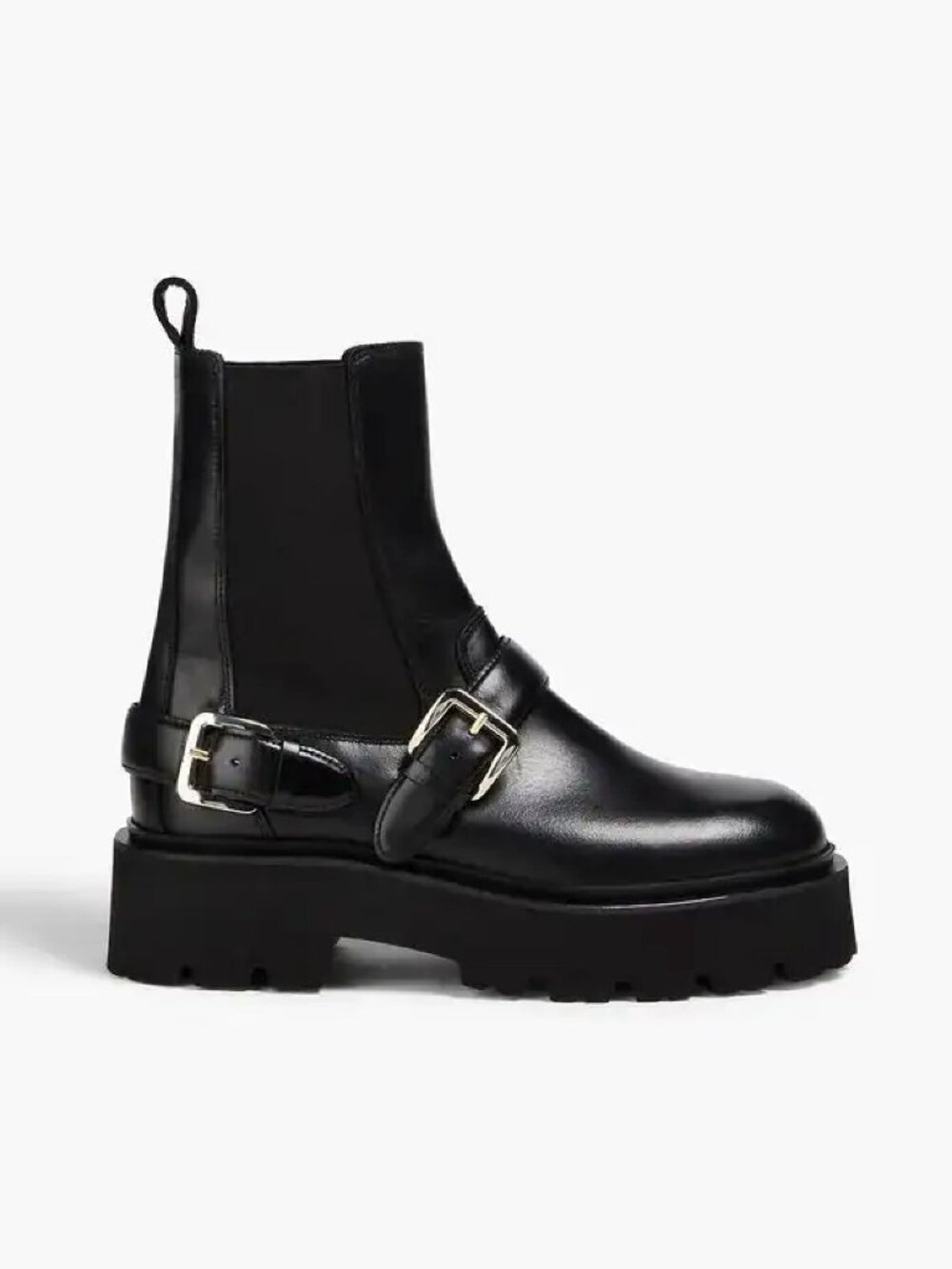 Sandro glossed-leather chelsea boots size 9